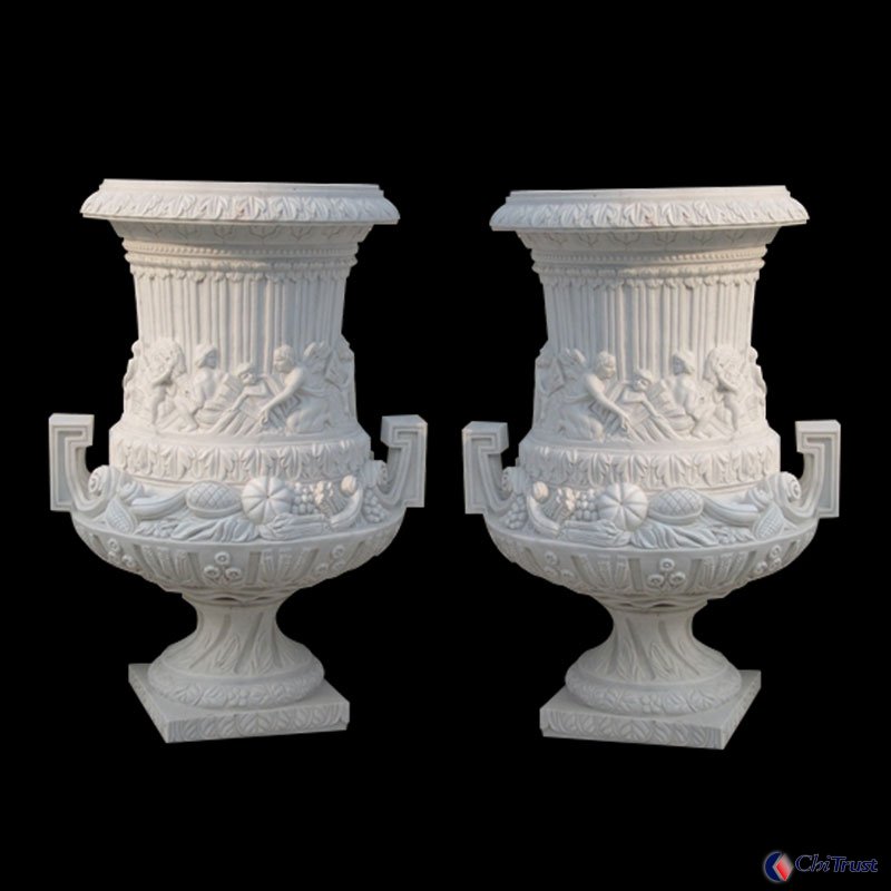 Outdoor decoration marble flowerpot